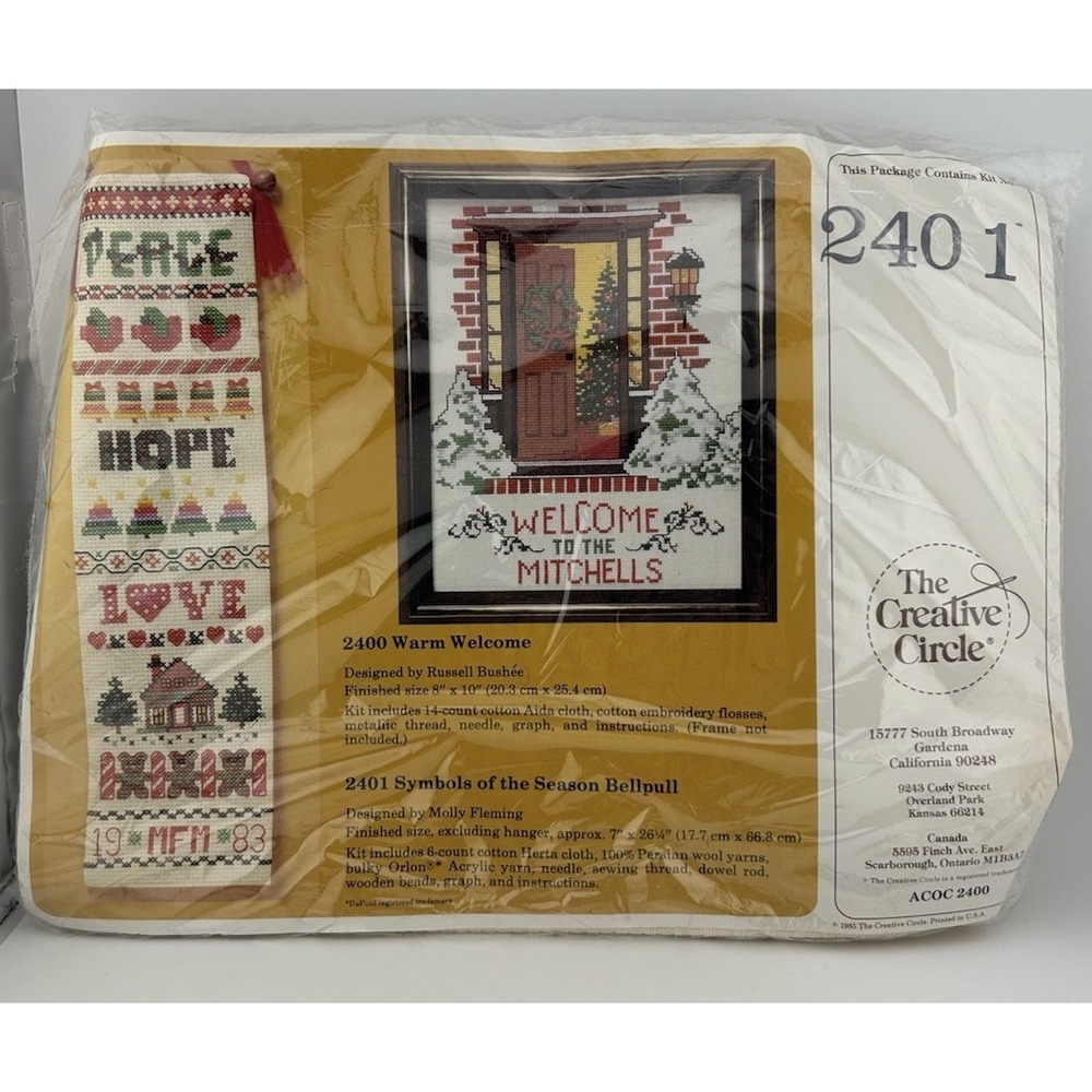 The Creative Circle Kit 2401, "Symbols of the Season‎ Bellpull" - Embroidery Kit
